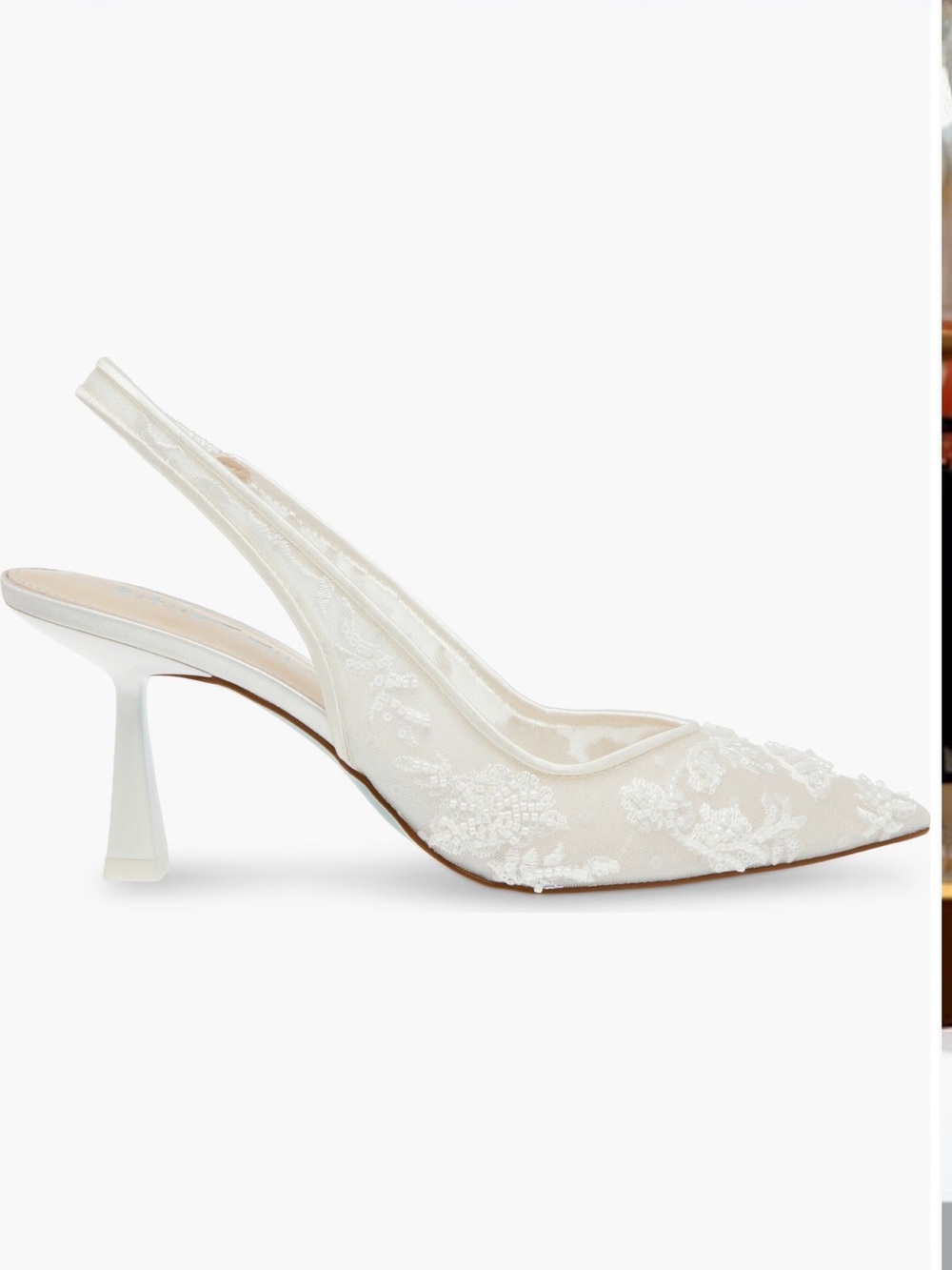 Betsey Johnson White Nikki Pointed Toe Slingback Pumps